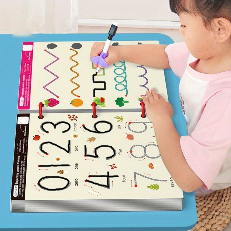 Educational Workbook Set with 2 Pens, 1 Eraser & Stickers