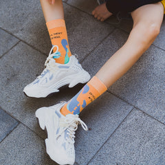 Colorful Graffiti Socks Funny Mid Tube Women's Stockings