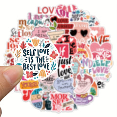 50pcs Self Love Motivational Graffiti Stickers for Laptop Water Bottle Luggage
