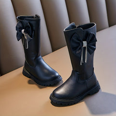 Girls' Bowknot Zipper Boots Non Slip for Indoor Outdoor Spring Autumn