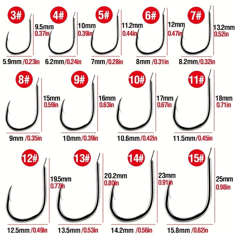 100pcs Durable Fishing Hooks for Jigging and Carp Fishing