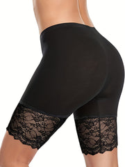 Lace Stitching Skinny Leggings Casual Stretchy Leggings for Spring & Summer