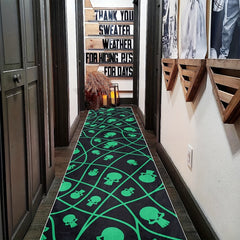 2'X10' Extra Long Skull Runner Rugs Laundry Room Rug Oriental Hallway Rug Runner