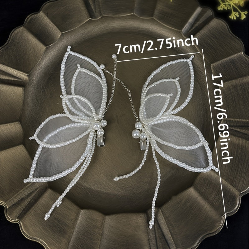 Butterfly Hair Clips Non-Slip Duck Billed Clip Wedding Headwear