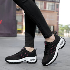 Women's Argyle Knit Running Shoes with Air Cushion