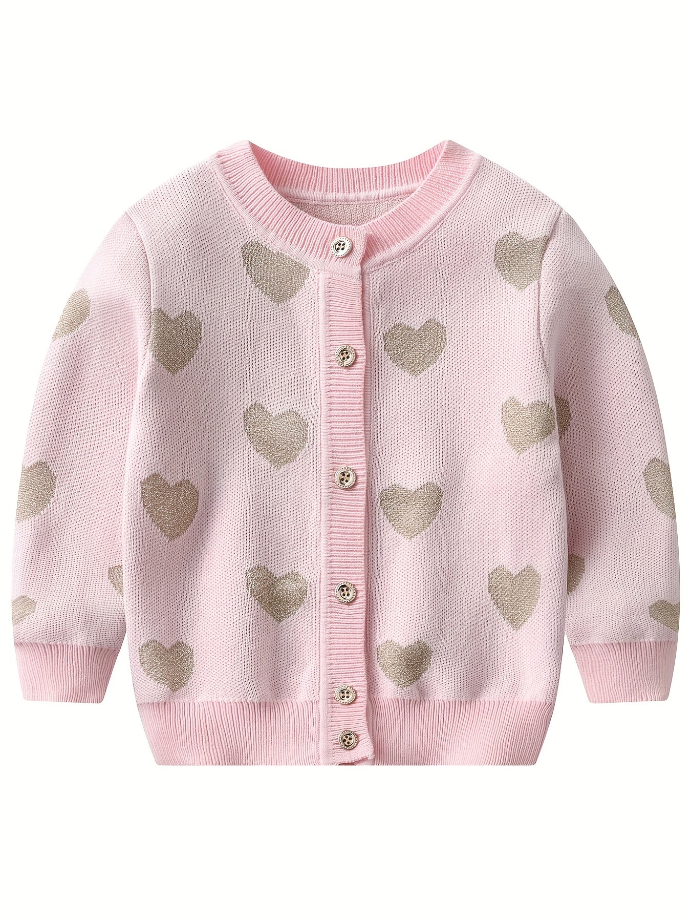 Toddler Girls' Knit Sequin Star Button Sweater