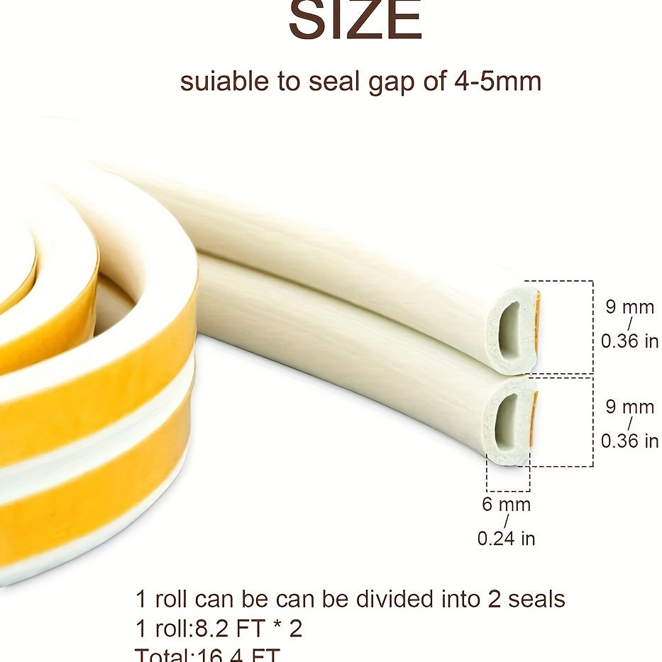 5m Weather Strip Self Adhesive Foam Window Sealing Strip - Gap Blocker
