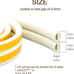 5m Weather Strip Self Adhesive Foam Window Sealing Strip - Gap Blocker