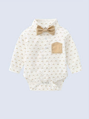 Baby Boys Triangle Shirt Romper Gentleman Jumpsuit