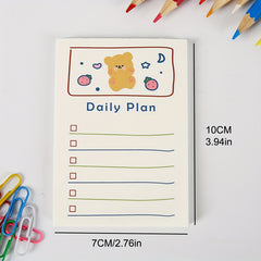 4pcs 200 Sheets Bear Note Pad To Do List Planner Office Student Supplies