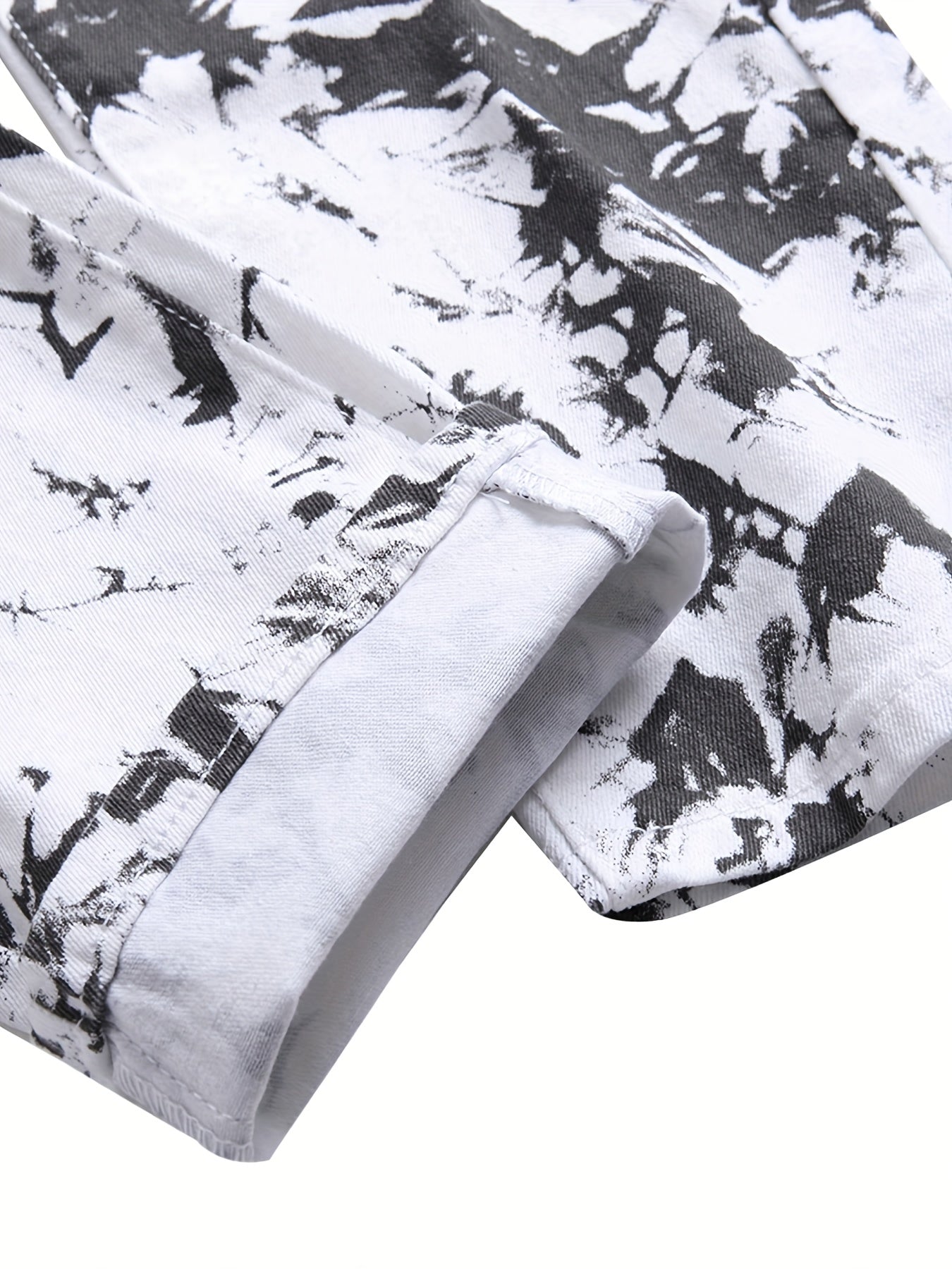 Men's Slim Fit Printed Jeans for Spring