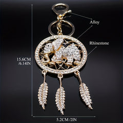 Elephant & Dream Catcher Crystal Keychain - Women Girls Gift
