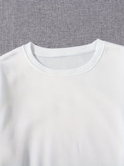 Women's Solid Crew Neck Crop Sweatshirt