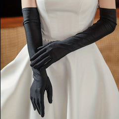 Satin Long Gloves for Prom Party Vintage Women