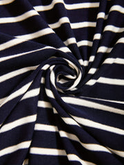 Comfy Striped Cold Shoulder Summer Dress Classic Style Youth Girl Casual Dresses