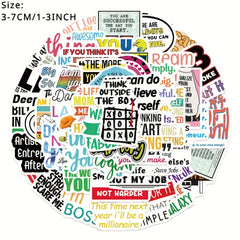50pcs Entrepreneur Quotes Phone Case Stickers Waterproof Decor