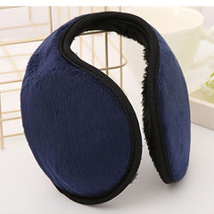 Men's Plush Fleece Winter Ear Warmers Soft Fuzzy Lining Brown Navy Gray