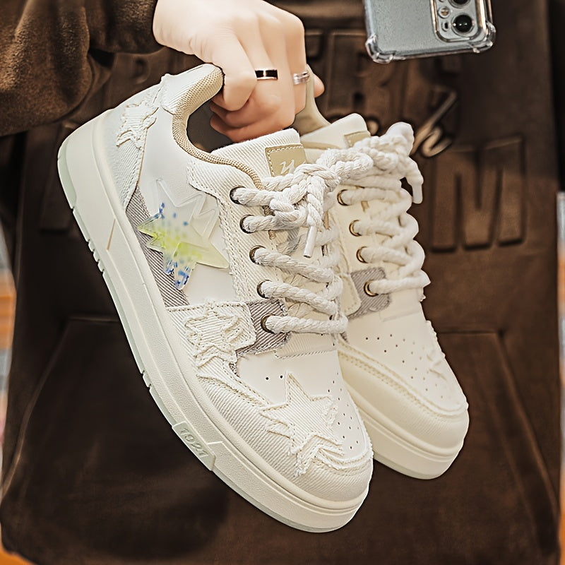 Women's Star Patched Leisure Skate Shoes Anti slip Platform Sports Shoes