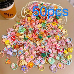 Children's Cartoon Elastic Hair Tie - Safe for Girls