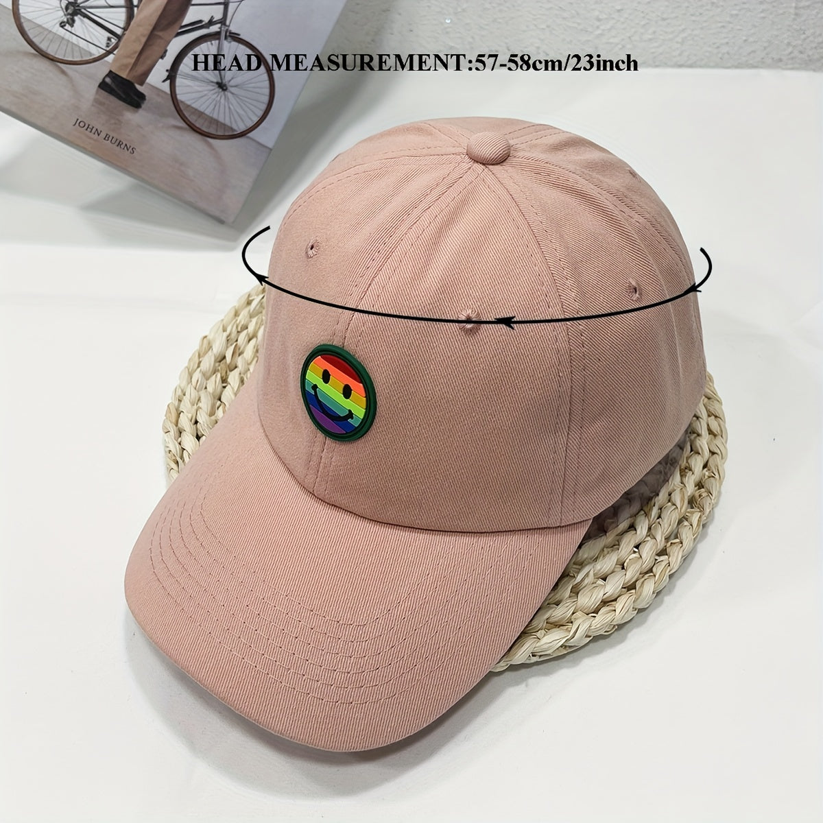 Smiling Face Patch Baseball Cap Cotton Casual Dad Hat Unisex Sun Hats