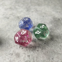 12-Sided Astrological Tarot Dice with Velvet Bag