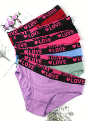 6 Pack Plus Size Romantic Panties Set Women's Plus High Waist