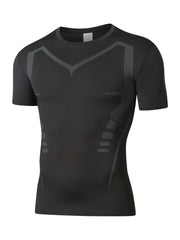 Men's Short Sleeve T shirt Active High Stretch Compression Base Layer Top