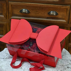 Transparent Handheld Flower Box Bow Bouquet Gift Packaging Box