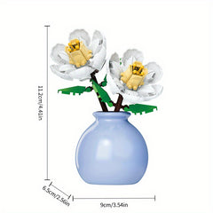 Mini Blocks Eternal Flower Series Rose Vase Toy Model Girls' Gift