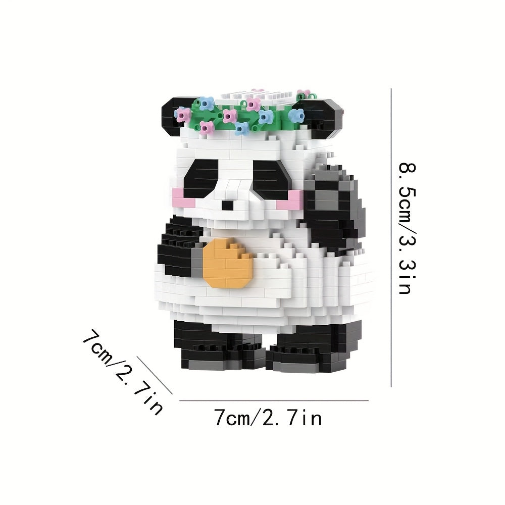 3D Mini Panda Model Building Blocks Toys DIY Assembly Desktop Orname