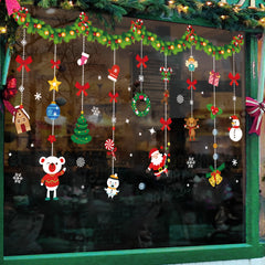 Christmas Window Stickers Decoration Santa Snowman Deer Snowflakes Tree Gift
