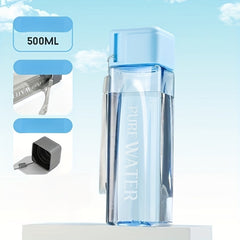 Square Water Cup Portable Leakproof Heat Resistant Plastic Bottle