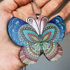 Red Butterfly Print Bohemian Hanging Ornament