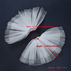 Puffy Sleeve Bridal Gown & Tulle Bridesmaid Dress