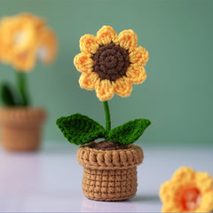 Crochet Kit For Beginners Sunflower Potted Plants Set