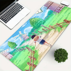 Green Grassland Mouse Pad Soft Anti Slip Desktop Mat for Gaming Office Laptop