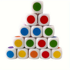 6 Sided Colorful Dot Dice 16mm Acrylic Dice Set for Family Party Game