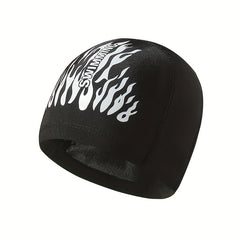 Flame Pattern Swim Cap Elastic Ear Protection