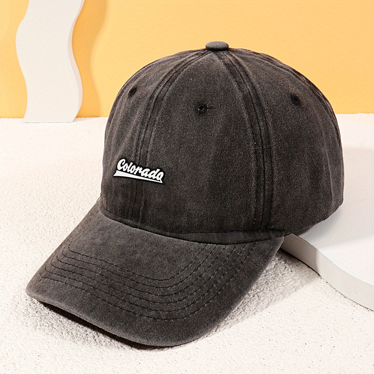 Colorado Embroidery Baseball Cap Solid Distressed Dad Hats