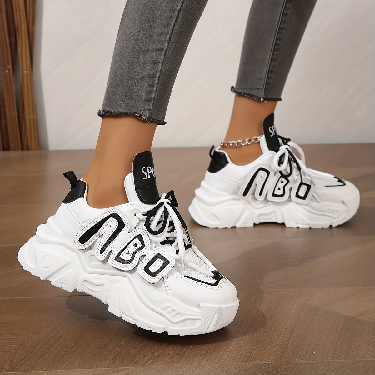 Women's Knit Mesh Sneakers Low Top Platform Shoes