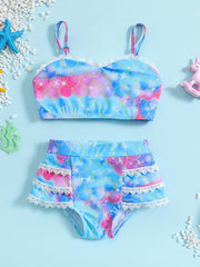 Girls' Fish Scale Bikinis 2pcs Swimsuits for Pool & Beach