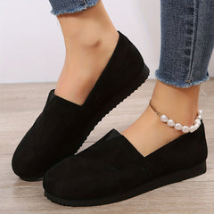 Women's Solid Flat Loafers Comfy Slip On Shoes
