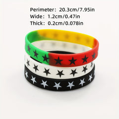 3pcs Star Print Silicone Sports Bracelets Unisex Stylish Sporty Touch