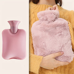 Warm Water Bag with Plush Cover for Cold Weather, Hand Warmer