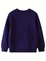 Girls Horse Patch Pattern Crew Neck Sweatshirt Top Pullovers