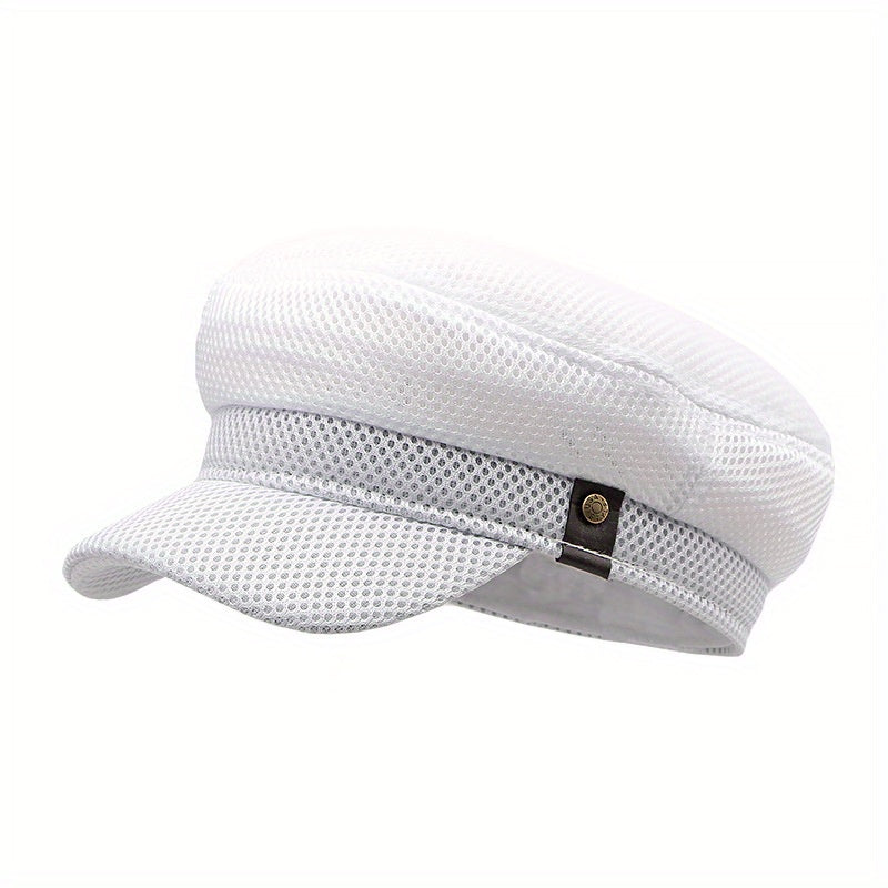 Mesh Hollow Out Flat Cap Vintage Navy Hat Sun Protection Beret