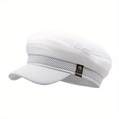 Mesh Hollow Out Flat Cap Vintage Navy Hat Sun Protection Beret
