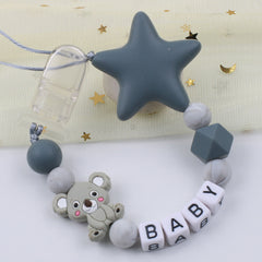 Silicone Pentagram Pacifier Chain Anti-drop Strap