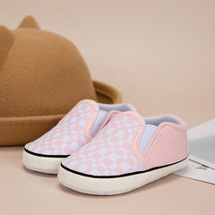 Baby Girl's Checkerboard Soft Canvas Shoes