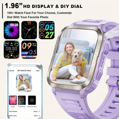 Synwoo Unisex Purple Smartwatch with LED Flashlight UV Light